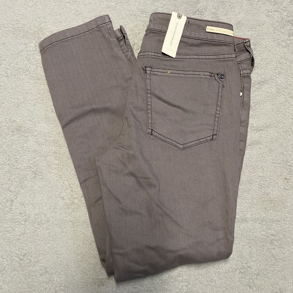 Pilcro And The Letterpress Anthropologie Jeans 27‎ Gray Stet Fit NEW